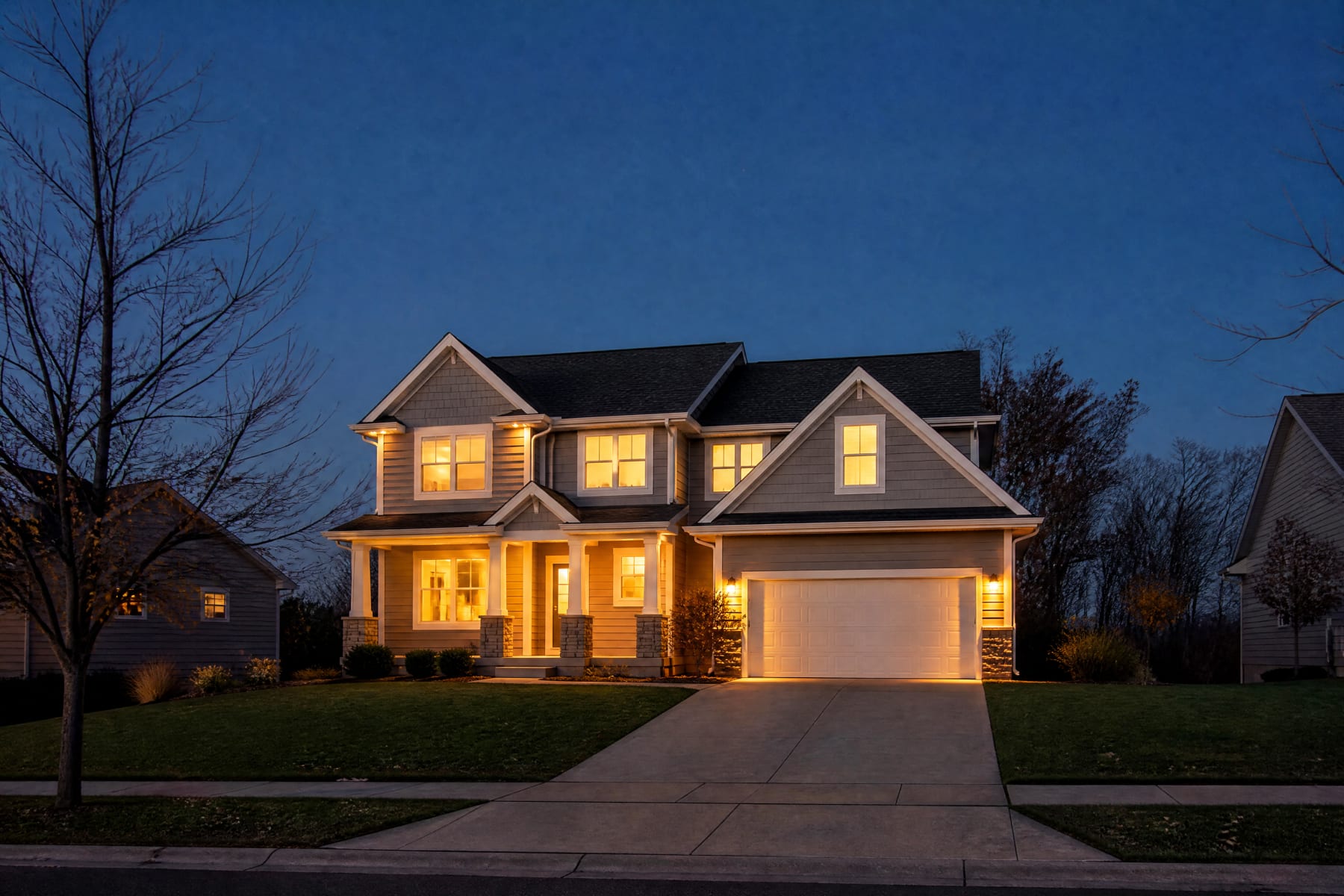 The same home before the lights
